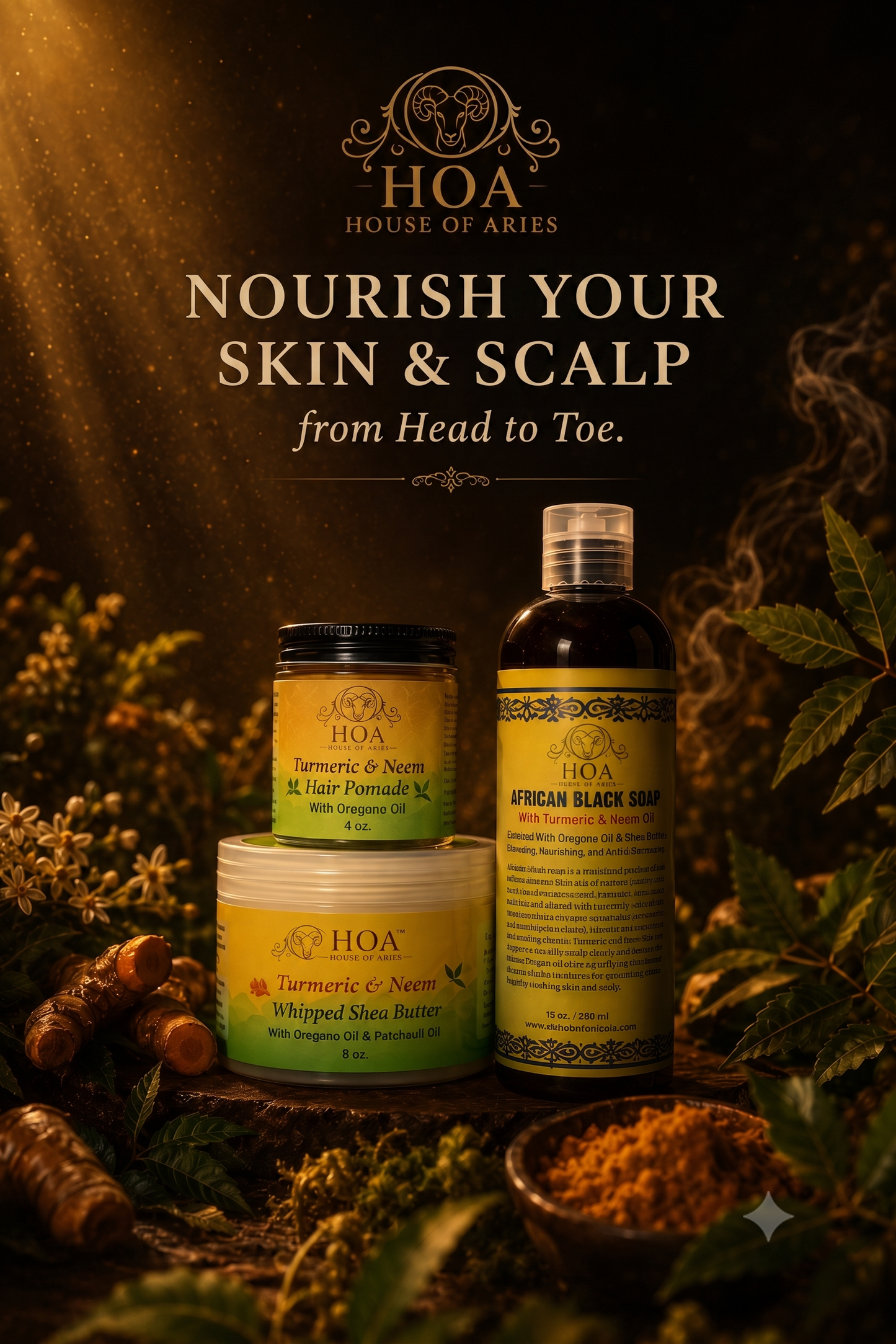 HOA Tumeric and Neem Hair and Body Set