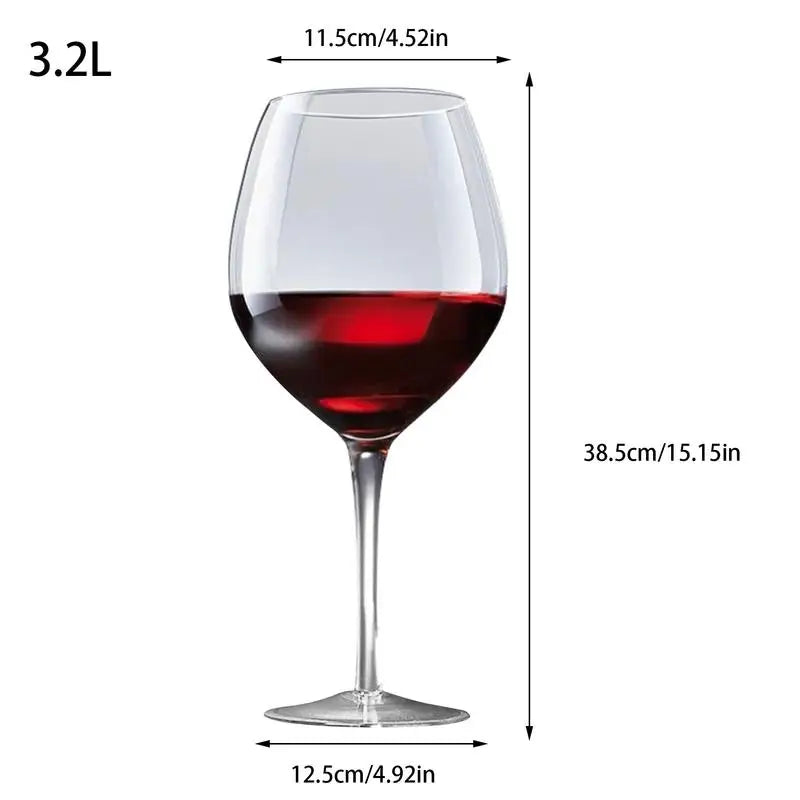 3200ml Giant Wine Glass Beer Mug Extra Large for Whiskey Party Birthday Wedding 106 Oz Liquor Glass Cup
