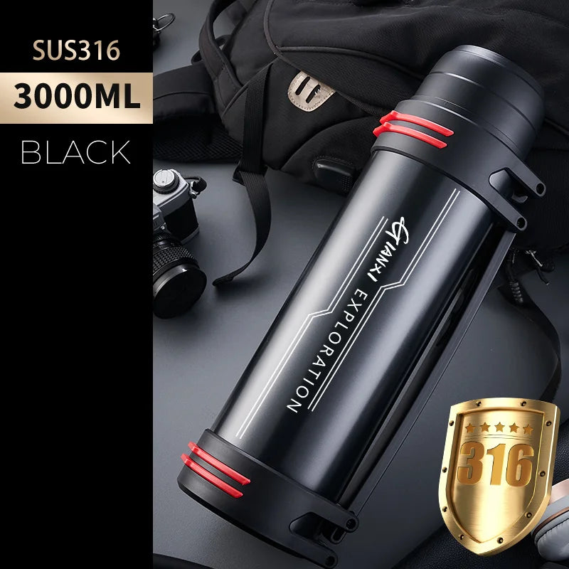 GIANXI Large Capacity Vacuum Flasks Stainless Steel Thermos Bottle Outdoor Travel Keeping Warm And Cold Water Bottle