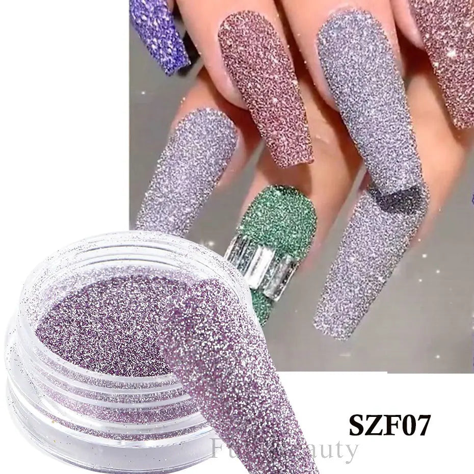 1Box Sparkling Diamond Nail Powder Laser Silver Reflective Glitter Sequin Shiny Nail Art Dipping Powder Holographic Dust NFSZF