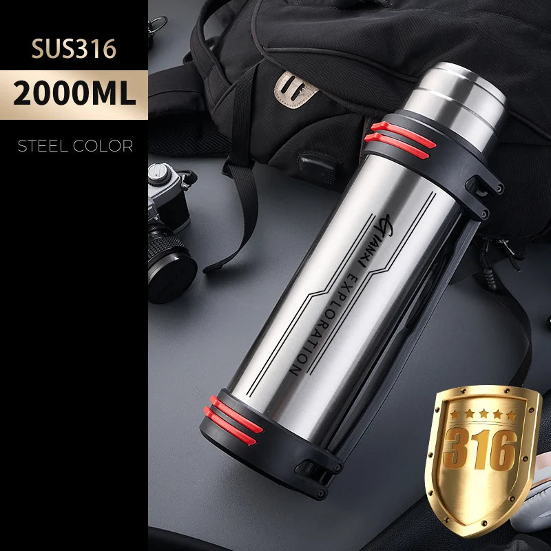 GIANXI Large Capacity Vacuum Flasks Stainless Steel Thermos Bottle Outdoor Travel Keeping Warm And Cold Water Bottle