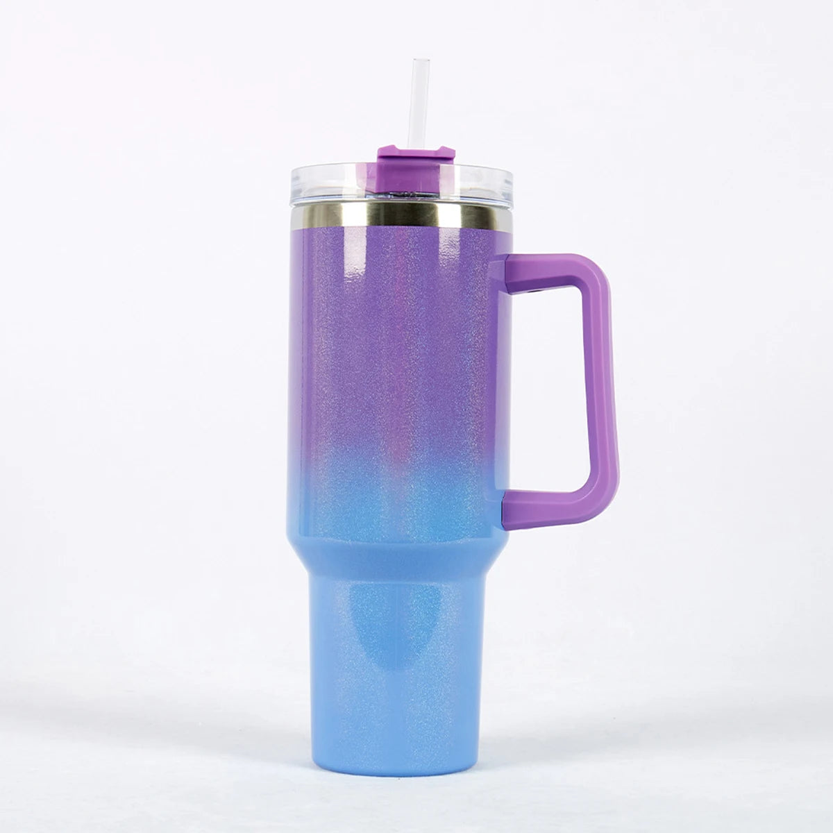 40oz Diamond Handle Tumbler Cow Leopard Printed Modern Tumbler Insulated Cup Reusable Stainless Steel Water Bottle Travel Mug