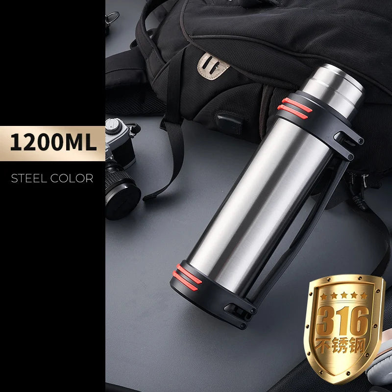 GIANXI Large Capacity Vacuum Flasks Stainless Steel Thermos Bottle Outdoor Travel Keeping Warm And Cold Water Bottle