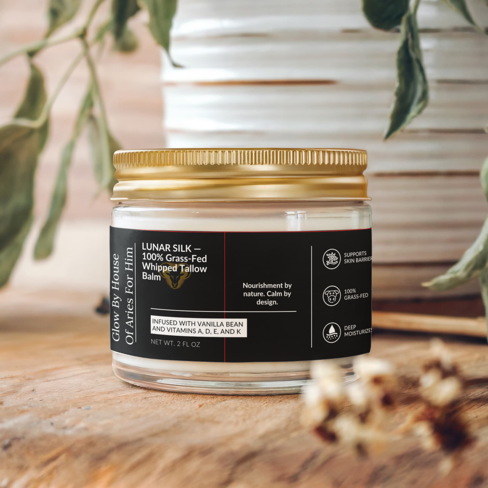 Lunar Silk - For Him- Whipped Grass-Fed Tallow Balm with Vanilla Bean