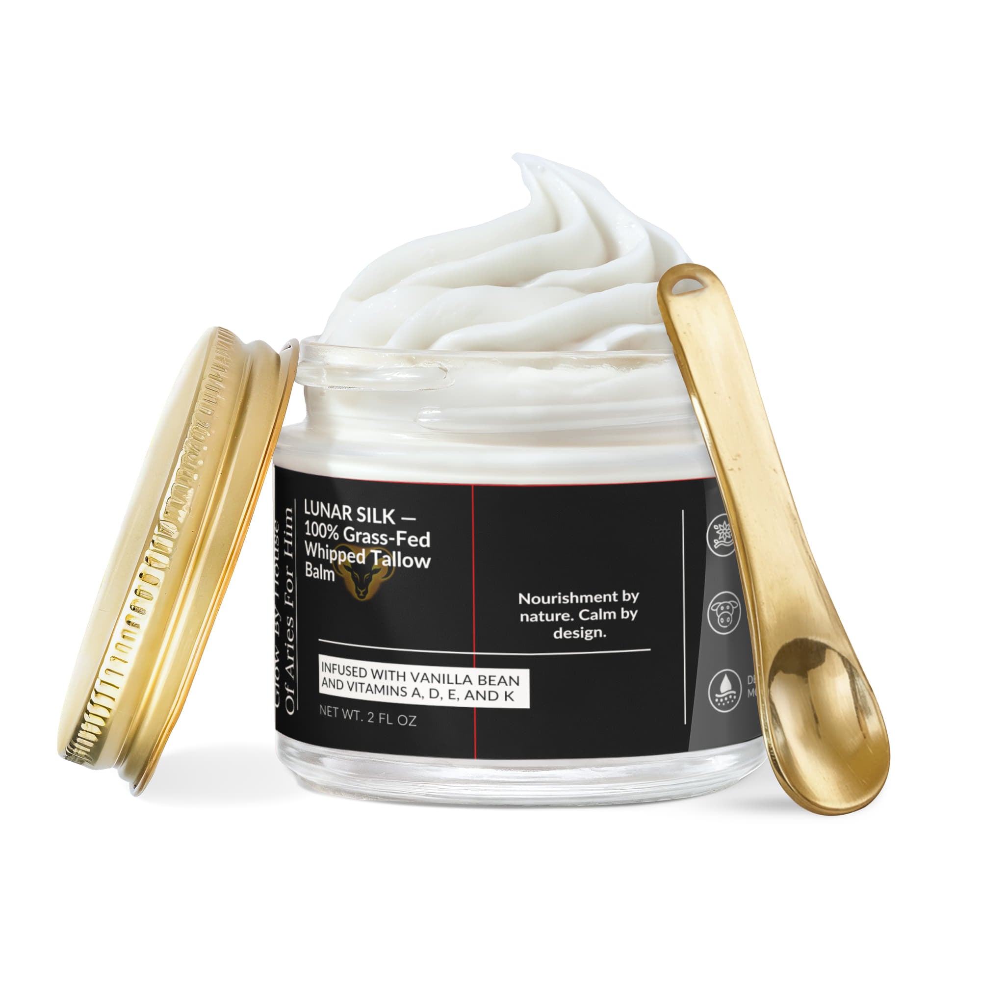 Lunar Silk - For Him- Whipped Grass-Fed Tallow Balm with Vanilla Bean