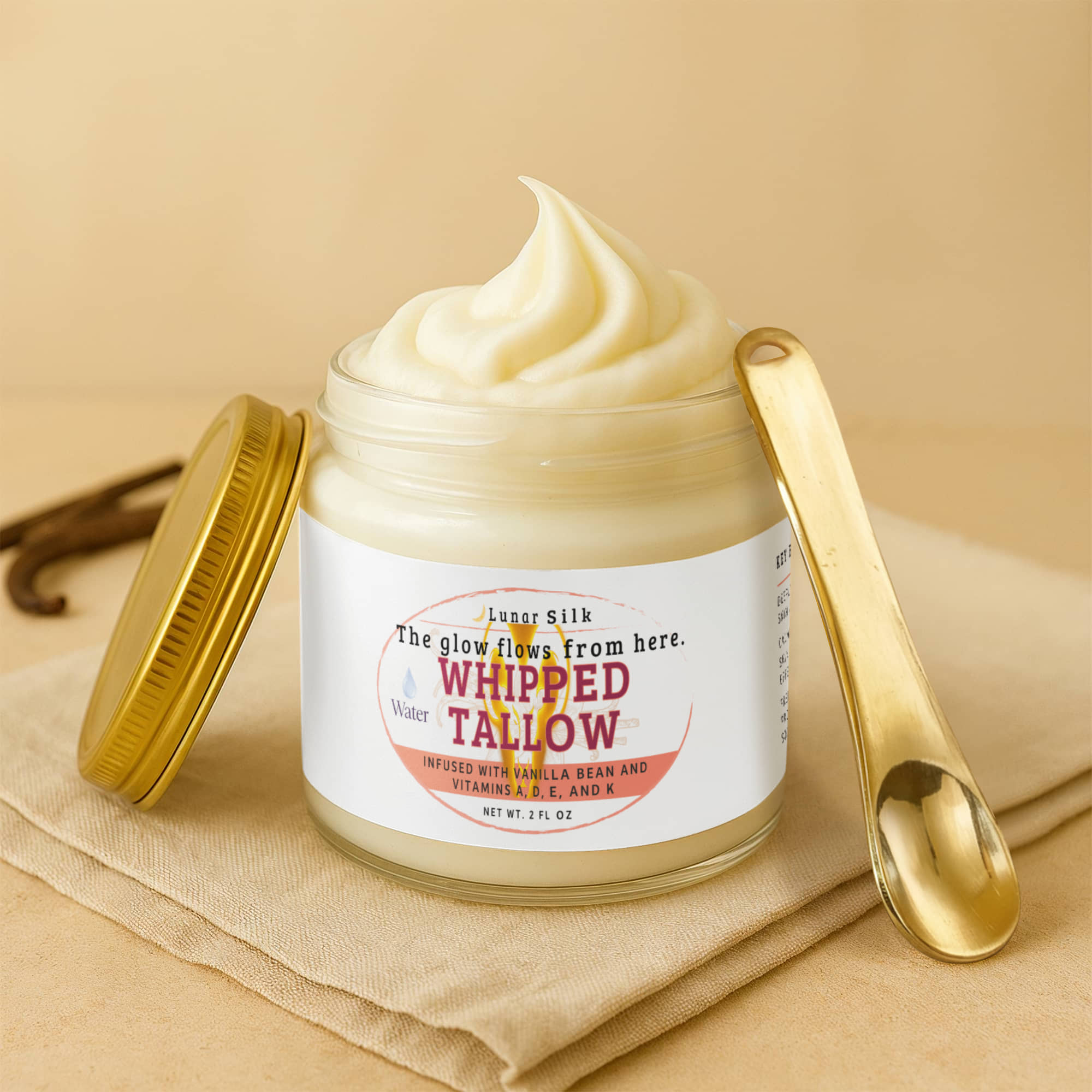 Lunar Silk-Whipped Grass-Fed Tallow Balm with Vanilla Bean