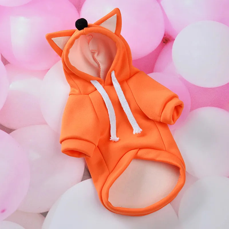 Dog Hoodie Ear Solid Color Thick Dog Clothes Puppy Chihuahua Costume Small and Medium Dogs Hoodie Pet Supplies