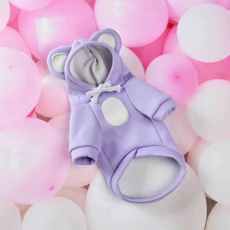 Dog Hoodie Ear Solid Color Thick Dog Clothes Puppy Chihuahua Costume Small and Medium Dogs Hoodie Pet Supplies