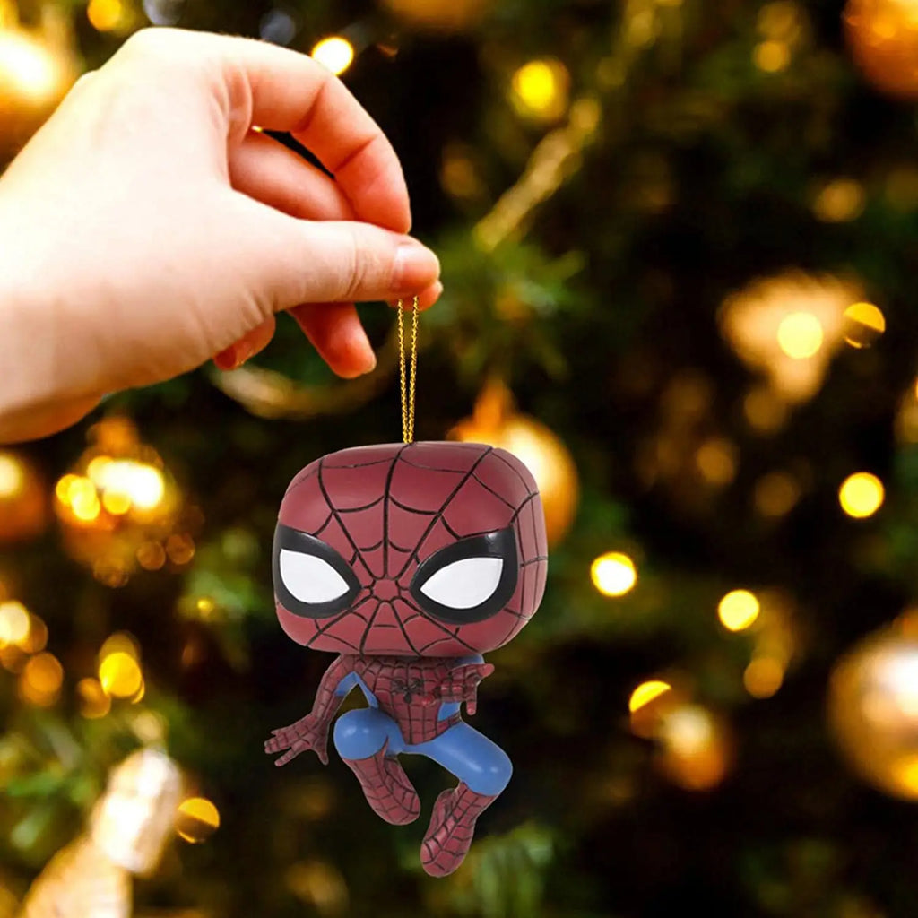Disney Marvel Christmas Pendant Hanging Ornaments Cartoon Action Figure Spider Man Iron Man Christmas Party Decoration for Home