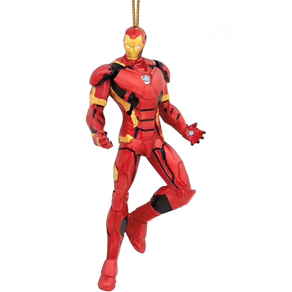 Disney Marvel Christmas Pendant Hanging Ornaments Cartoon Action Figure Spider Man Iron Man Christmas Party Decoration for Home