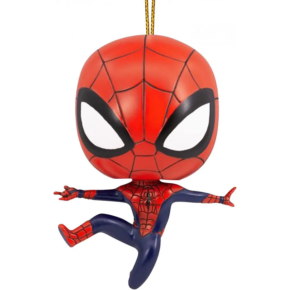 Disney Marvel Christmas Pendant Hanging Ornaments Cartoon Action Figure Spider Man Iron Man Christmas Party Decoration for Home