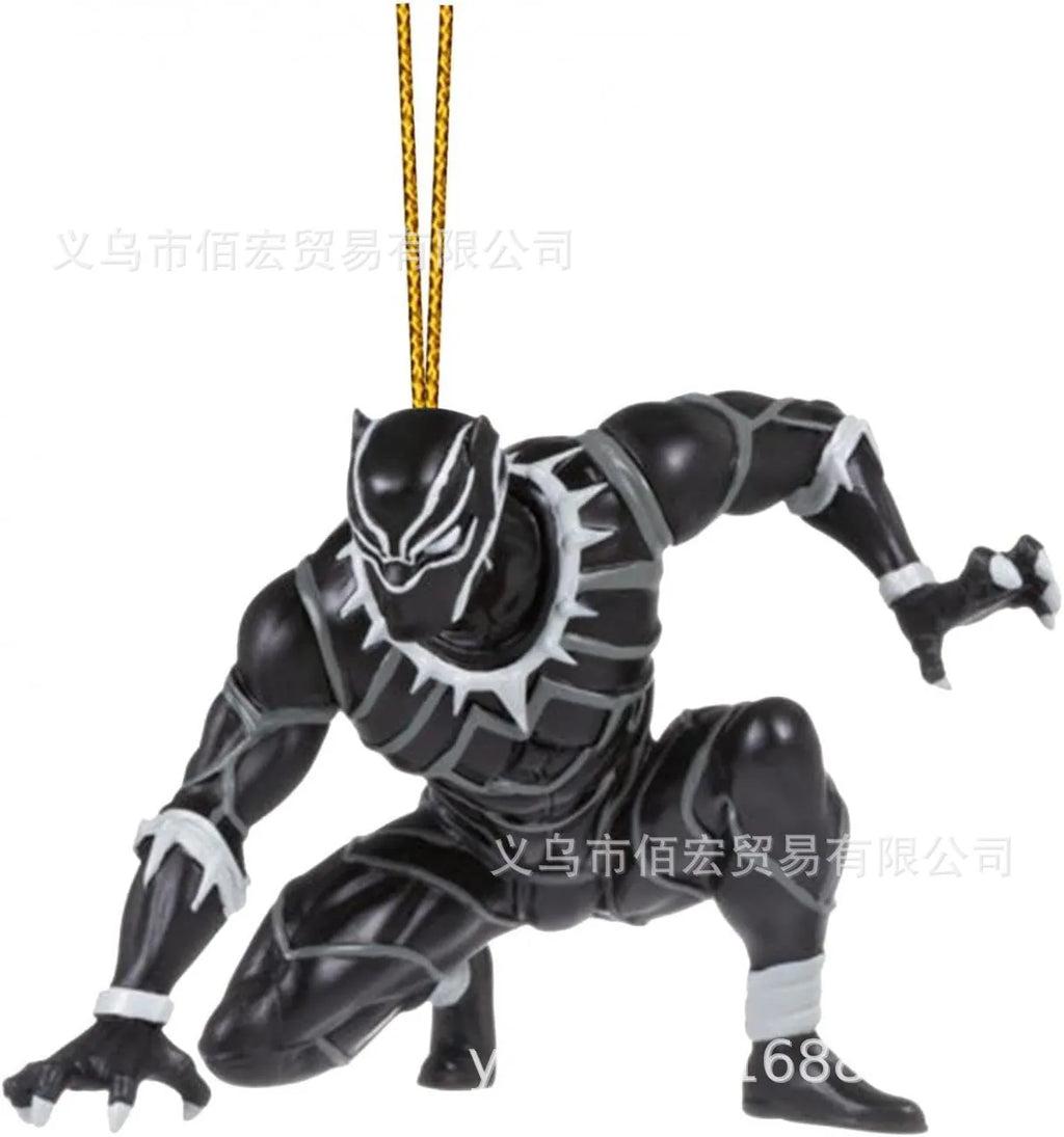 Disney Marvel Christmas Pendant Hanging Ornaments Cartoon Action Figure Spider Man Iron Man Christmas Party Decoration for Home