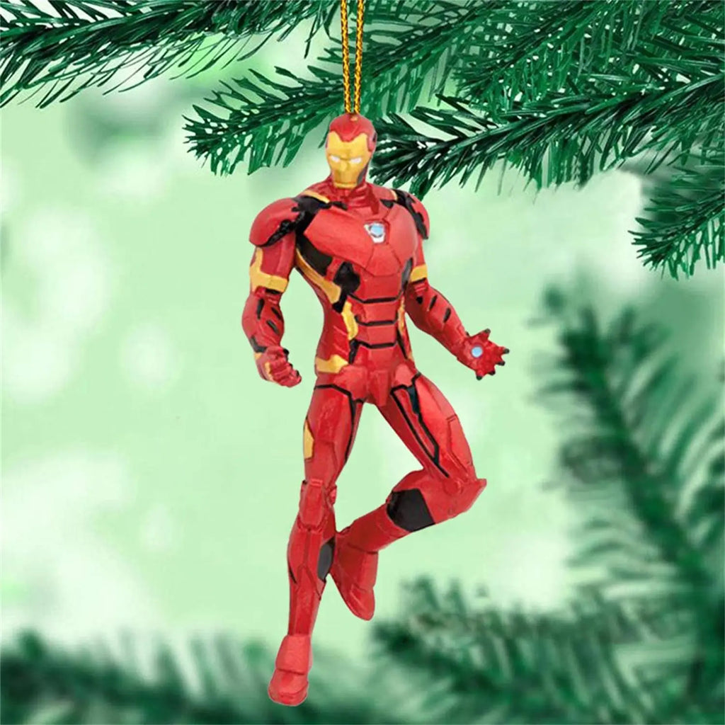 Disney Marvel Christmas Pendant Hanging Ornaments Cartoon Action Figure Spider Man Iron Man Christmas Party Decoration for Home